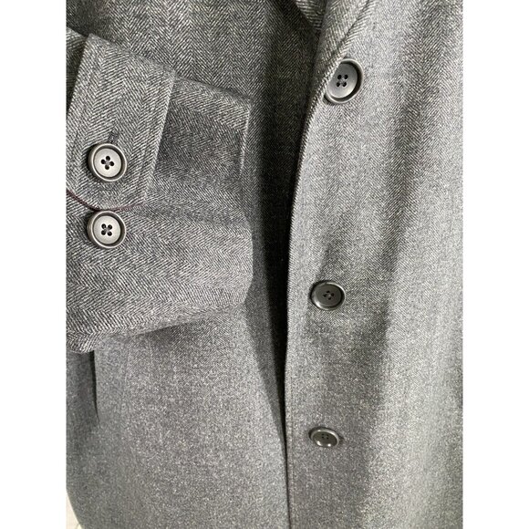 Paul Betenly Lanificio Filarte 100% Wool Gray Herringbone Jacket Coat 46R - Picture 5 of 11